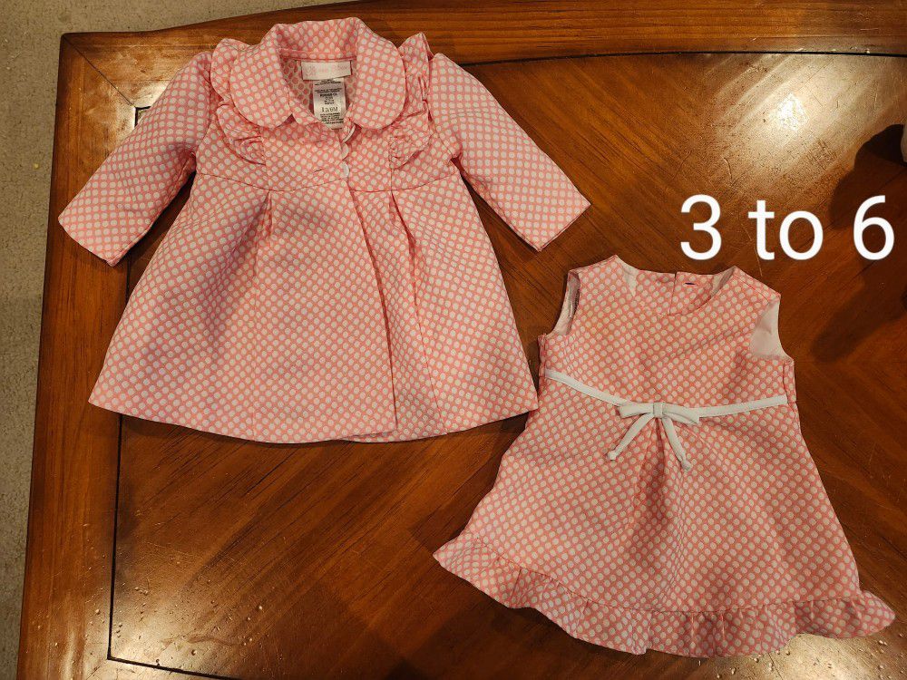 Baby Girl Dress and Jacket (3 To 6M)