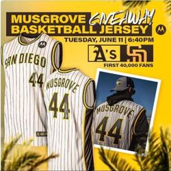 Rare Padres SGA Musgrove Basketball Jersey Mens Large