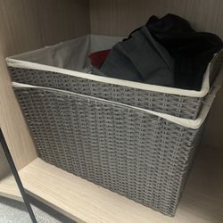 3 Grey Storage Baskets -container Store