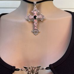 cross choker & cross necklace 