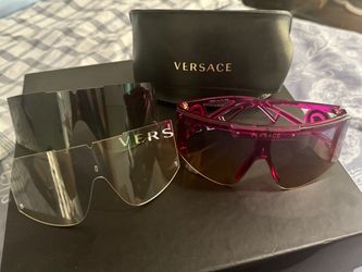 Versace Shield Sunglasses with Case and Extra 2  Lens