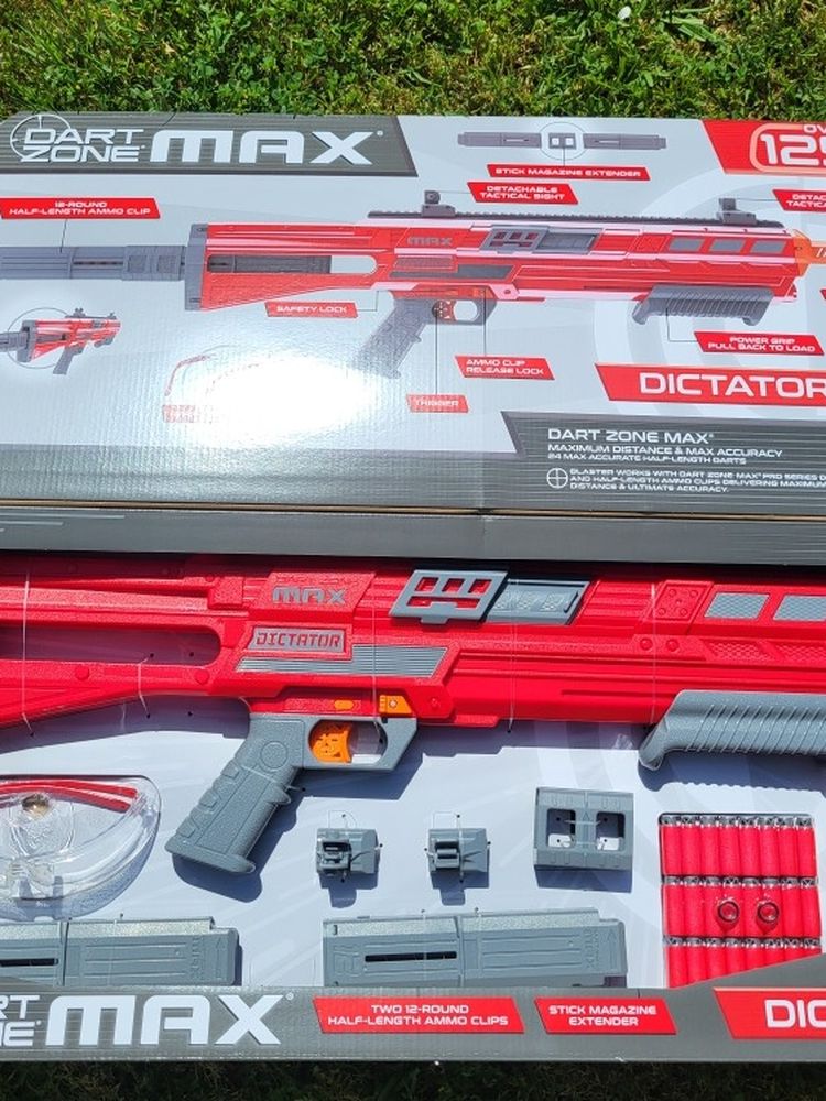 Nerf Gun Lot Of 2 Pro Dart Zone Max Dictator Ultimate Dart Blaster