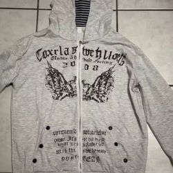 Grey white angel wings hoodie vintage 