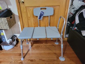 Bath Bench with Back and ajustable seat height