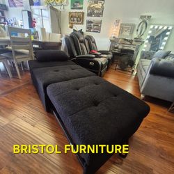 👑  Convertible Mini Sofa Bed, Black Color, Sherpa Fabric, New in the Box.