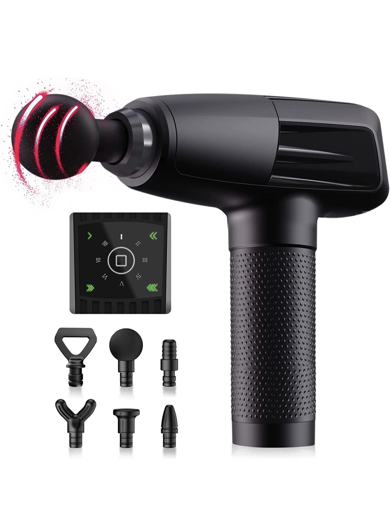 2022 New Percussion Massage Gun,Deep Tissue Massager for Athletes,Portable Muscle Massage Gun for Back/Neck/Leg with 6 Interchangeable Heads 8 Speeds(