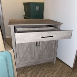 Gray/Brown Nightstand Desk