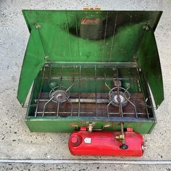Vintage 1974 Coleman Model 413G 2 Burner Camp Stove TESTED & WORKING