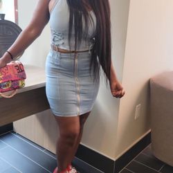 2 Piece Denim Skirt Set Brand New 