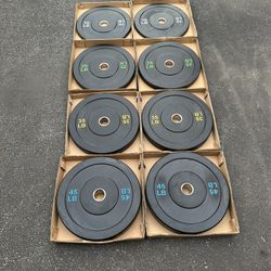New Barbell Weight Plate Sets (Bumper Plates, Rubber Coated, And Cast Iron)