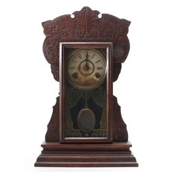 Antique Victorian Walnut 8 Day Clock Gilbert Clock Co. Late 19 Th Century 
