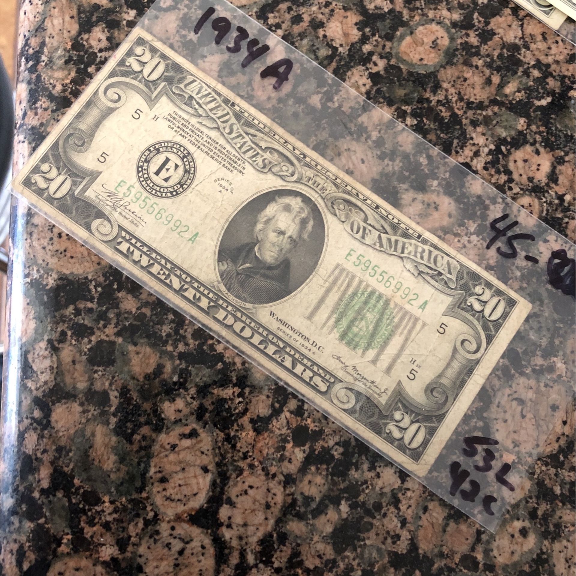 Vintage 1934 Banknote