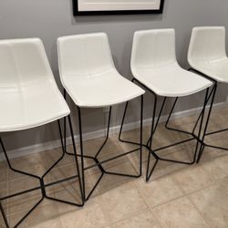 West Elm Slope Leather Bar & Counter Stools