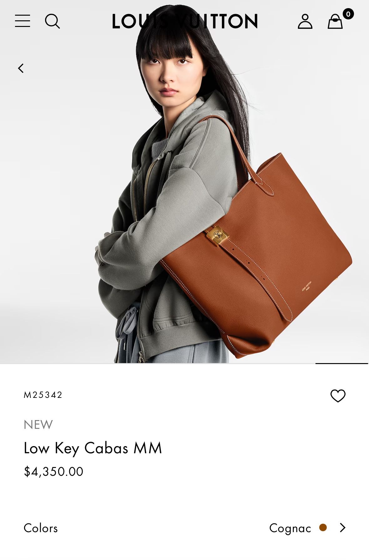 Low Key Cabas MM Tote Shopping Bag Purse Size 47.0 x 30.0x14.0cm