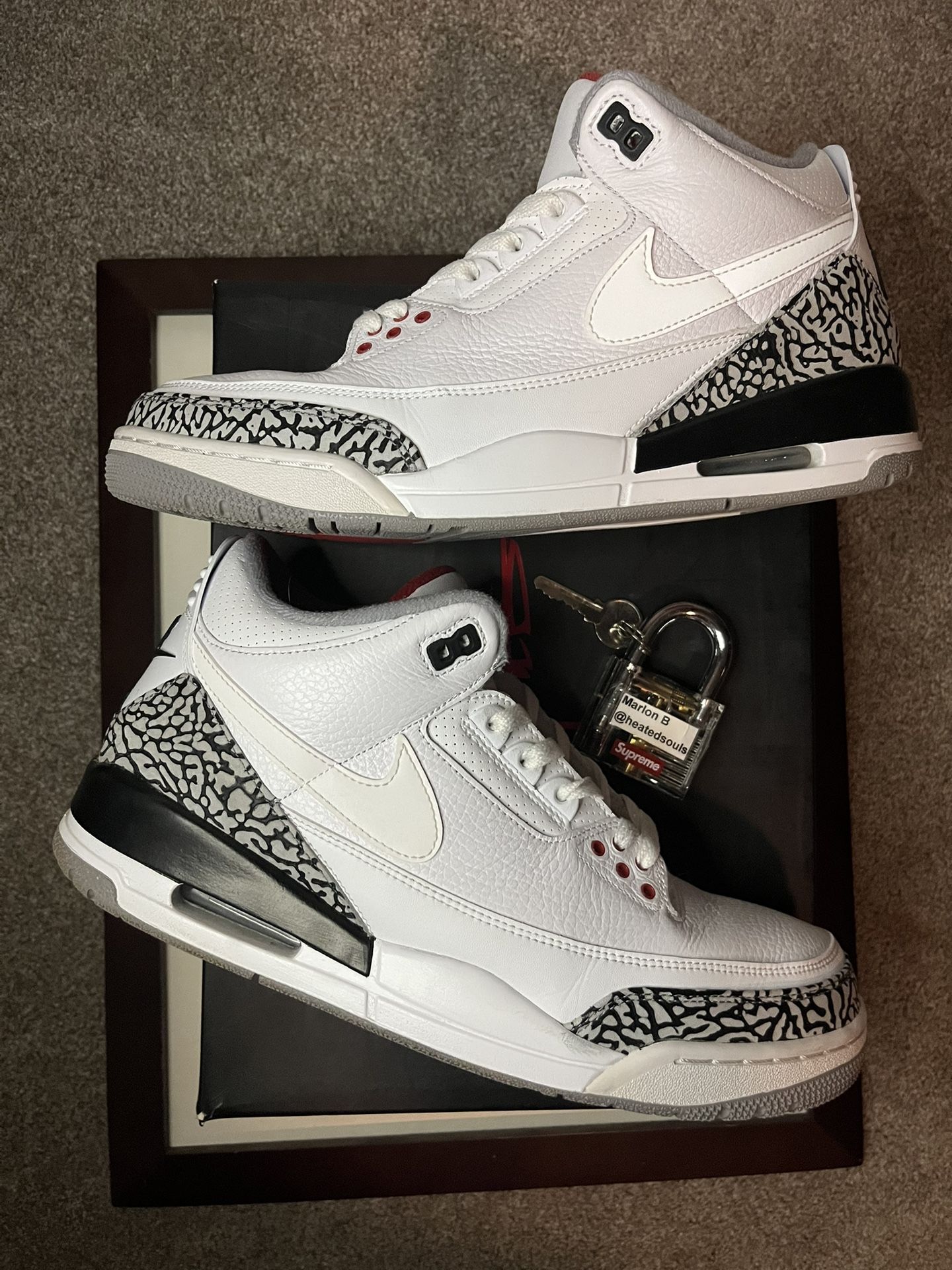 Jordan 3 JTH White Cement Used Size 11