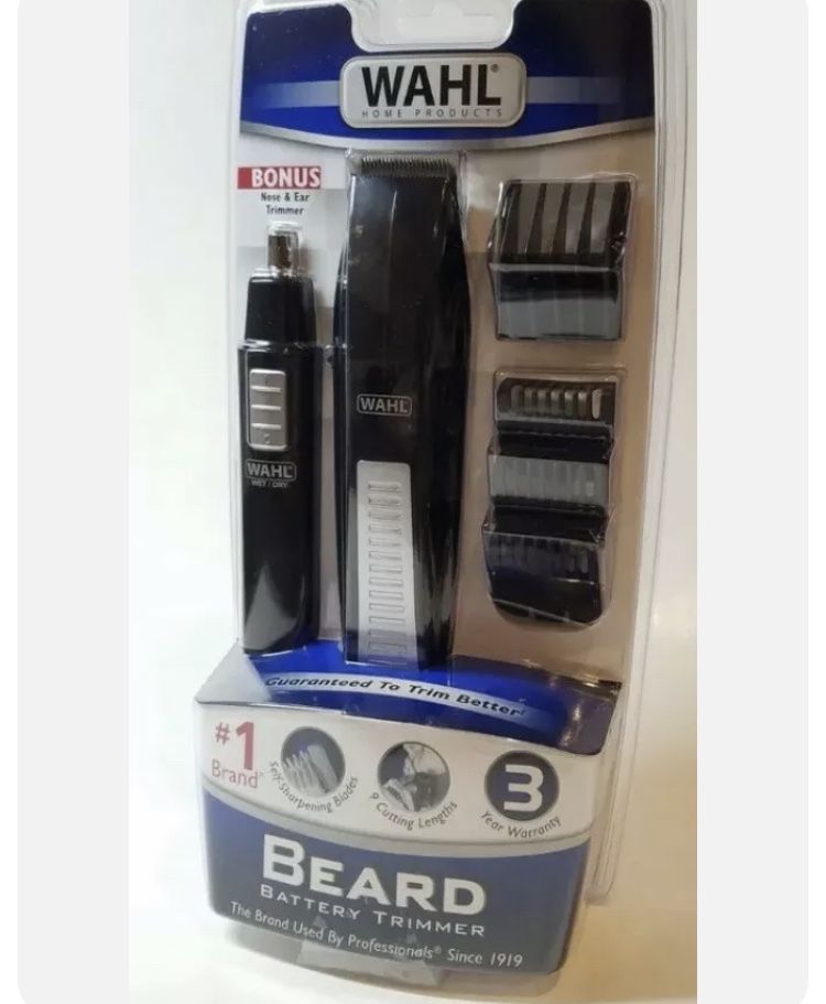 WAHL Nose Ear Body Beard Hair Wet/Dry BATTERY Precision Blade Trimmer Set ~ NEW 1