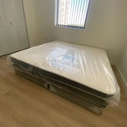 King mattress regular and box spring set (2pc - brand new)