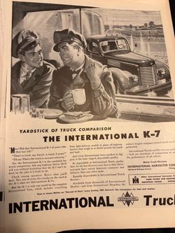 International Harvester K-7 Truck Vintage Print Ad