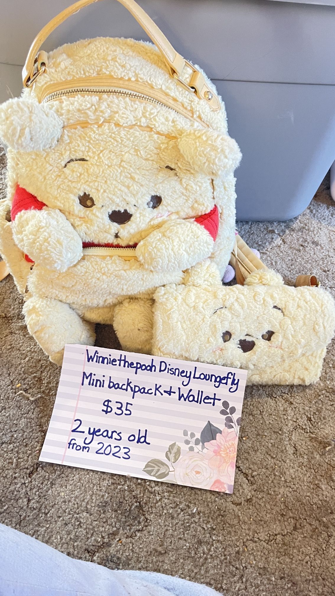 Disney loungefly Winnie the Pooh mini backpack & wallet