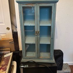 Display Cabinet Wall Mounted, Teal