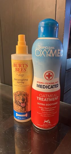 Burt's Bees Detangling Spray and TropiClean OxyMed Medicated Oatmeal Treatment