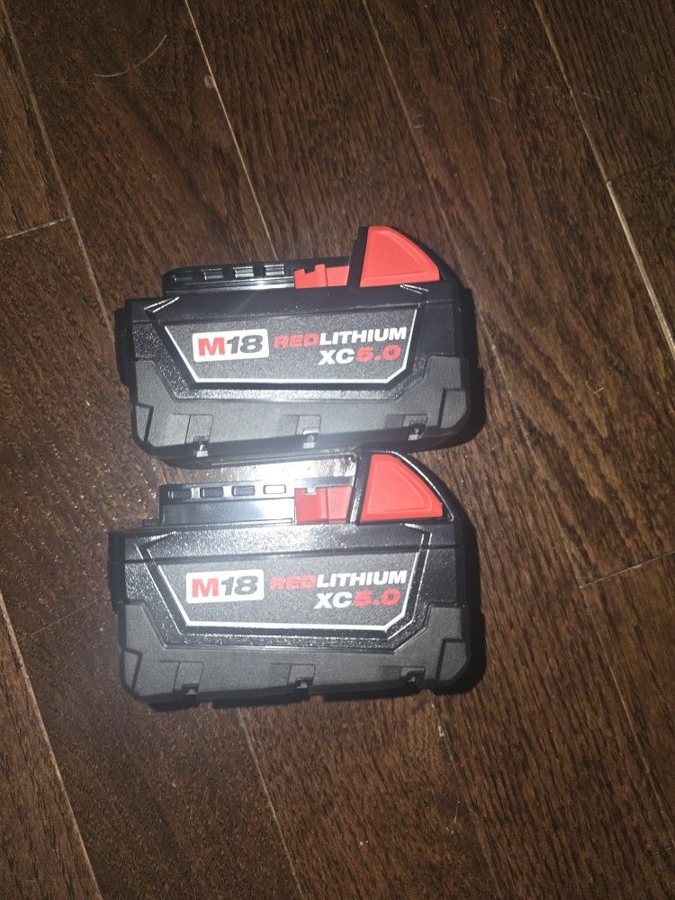 Milwaukee
M18 18-Volt Lithium-Ion XC Extended Capacity 5.0 Ah Battery Pack (2-Pack)