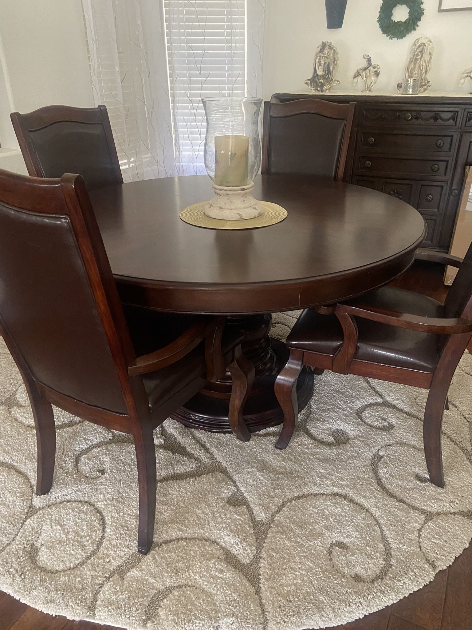 Pedestal Dining Table And Chairs