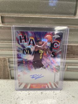 2025-26 Topps Chrome Refractor Havoc Marks Auto Card Utah Jazz Taylor Hendricks