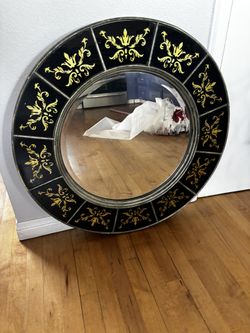 Black with gold symbols mirror 29in x 29in (25$)
