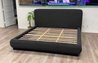 New King & Queen Size Black Platform Bed Frame USB-C/A CHARGING PORTS Finance available $54