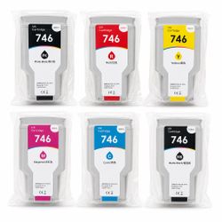 VitEto 746 Ink Cartridge 300ml 6 Pack for HP DesignJet Z6 Z9+ P2V83A-P2V78A