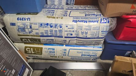 2 Packs Johns Manville R-15 Fiberglass Insulation - Unopened