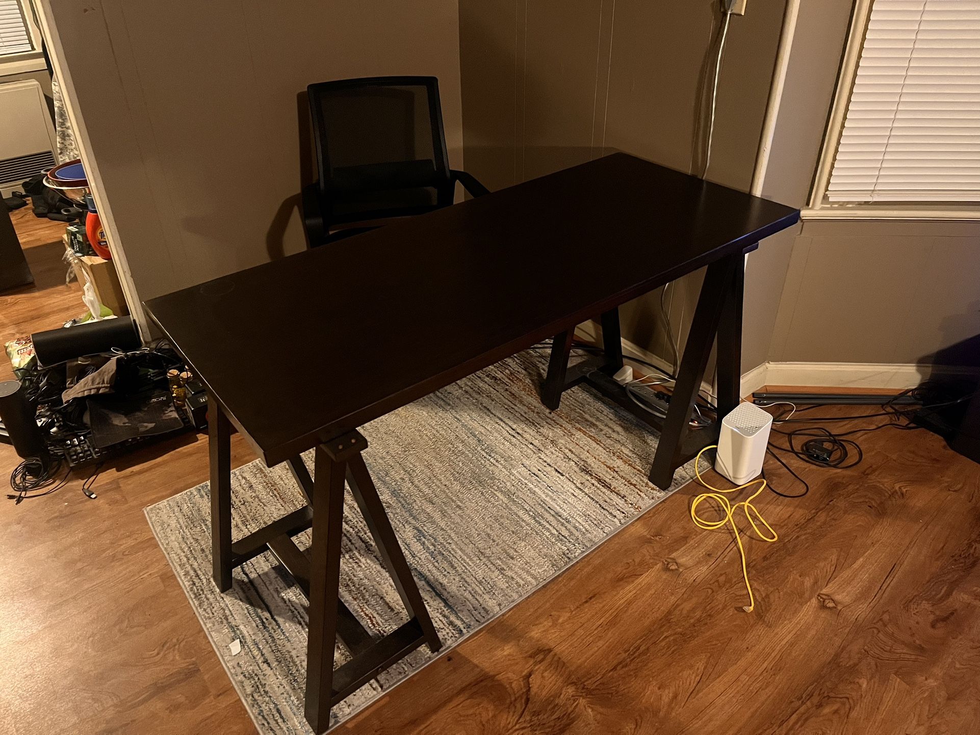 Dark Brown Wood Desk