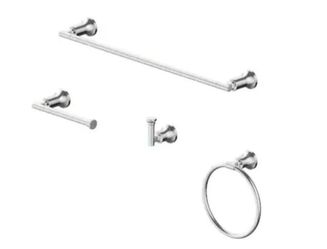 Glacier Bay 4-Piece Bathroom Hardware Set In Chrome