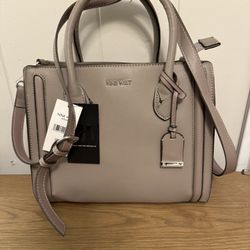 NEW Nine West Satchel Purse Greystone
