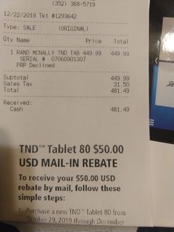 Rand Mcnally TND tablet