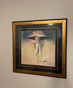 Postmodern Richard Ely Print “White Gloves” Framed Art