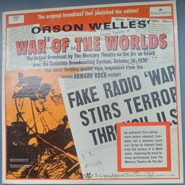 Record Album Of "War Of The Worlds"