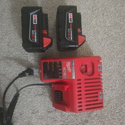Milwaukee Batteries (2) & Charger