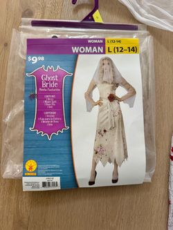 Women’s Ghost Bride Halloween Costume – Size L 12–14