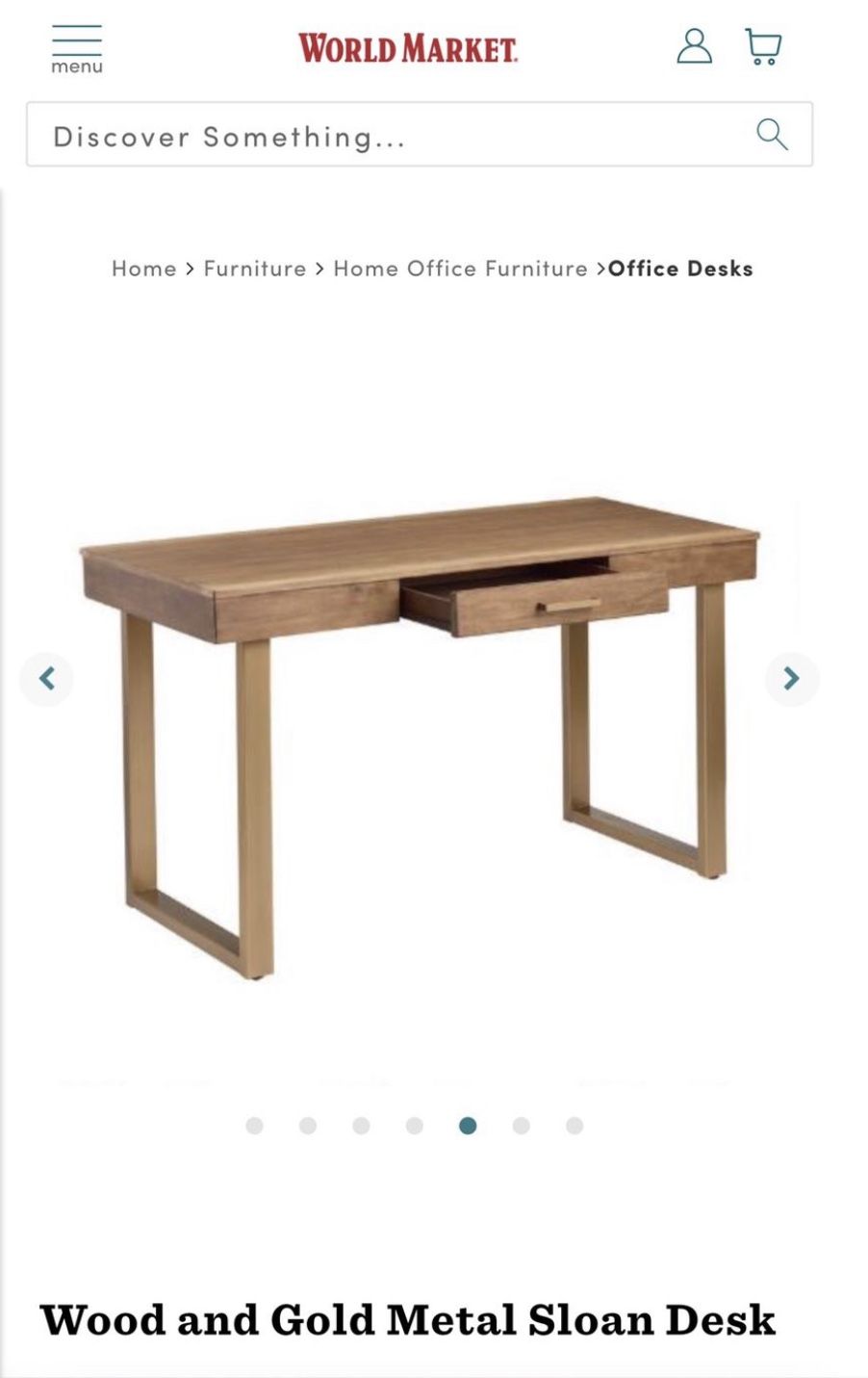 World Market Wood and Gold Metal Sloan Desk for Sale in Smithfield NC OfferUp