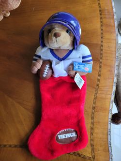 NEW Vintage 1994 NFL Minnesota Vikings teddy bear w/helmet