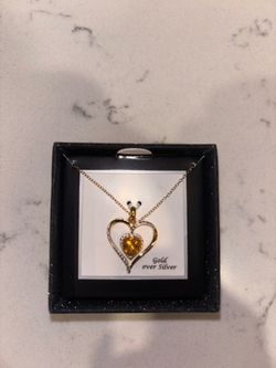Gold over Silver citrine Women’s necklace.