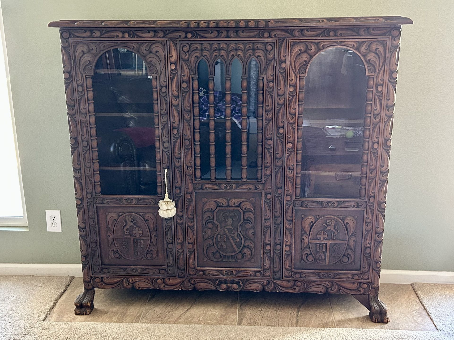 Spanish Antique Hutch and Side Table