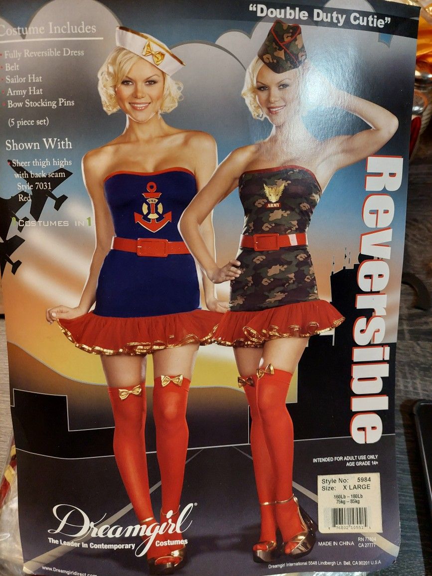 Military Army Navy Sailor Halloween Costume Women's Ladies Size XL