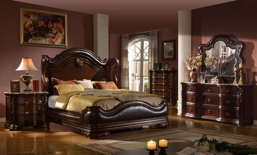 California King Size Bed Dresser Mirror Nightstand