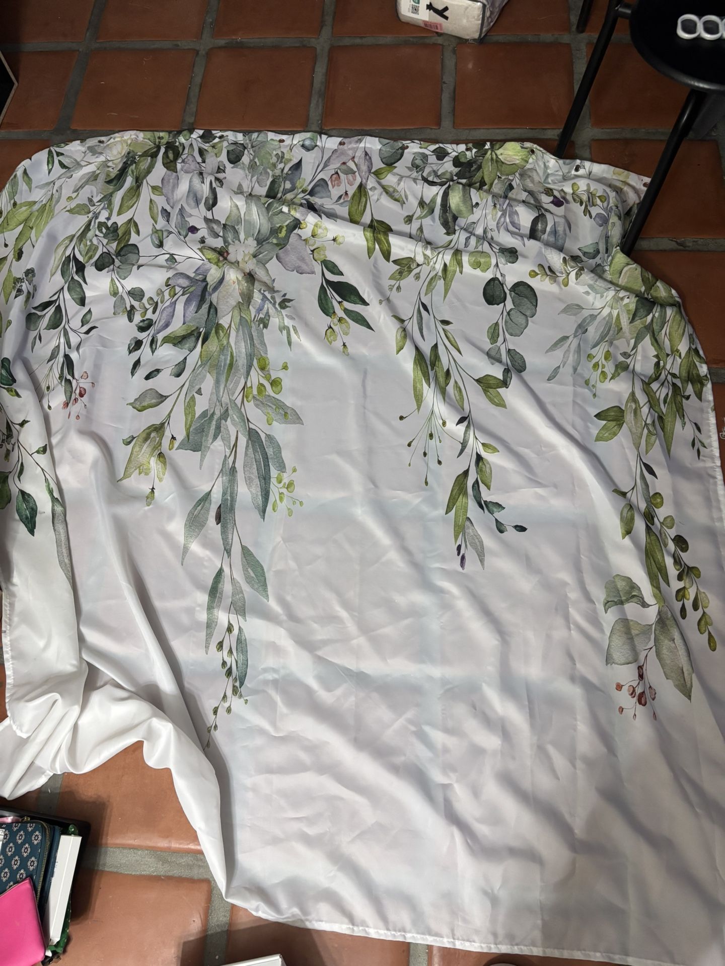 Plant shower curtain