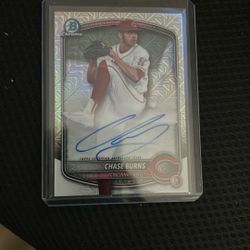 Baseball Cards/Sports Cards- Bowman Chrome Chase Burns Mojo Refractor Auto