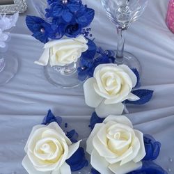 Champagne Glasses, Cake Knife Set And Picture Frame 