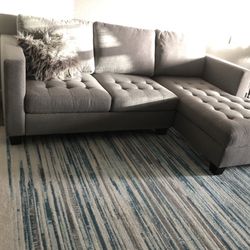 Right Arm Facing Gray Sofa With Storage
